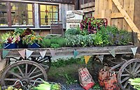 gammal vagn fylld med grönsaker